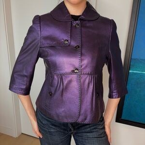 Vintage y2k Purple Leather Jacket